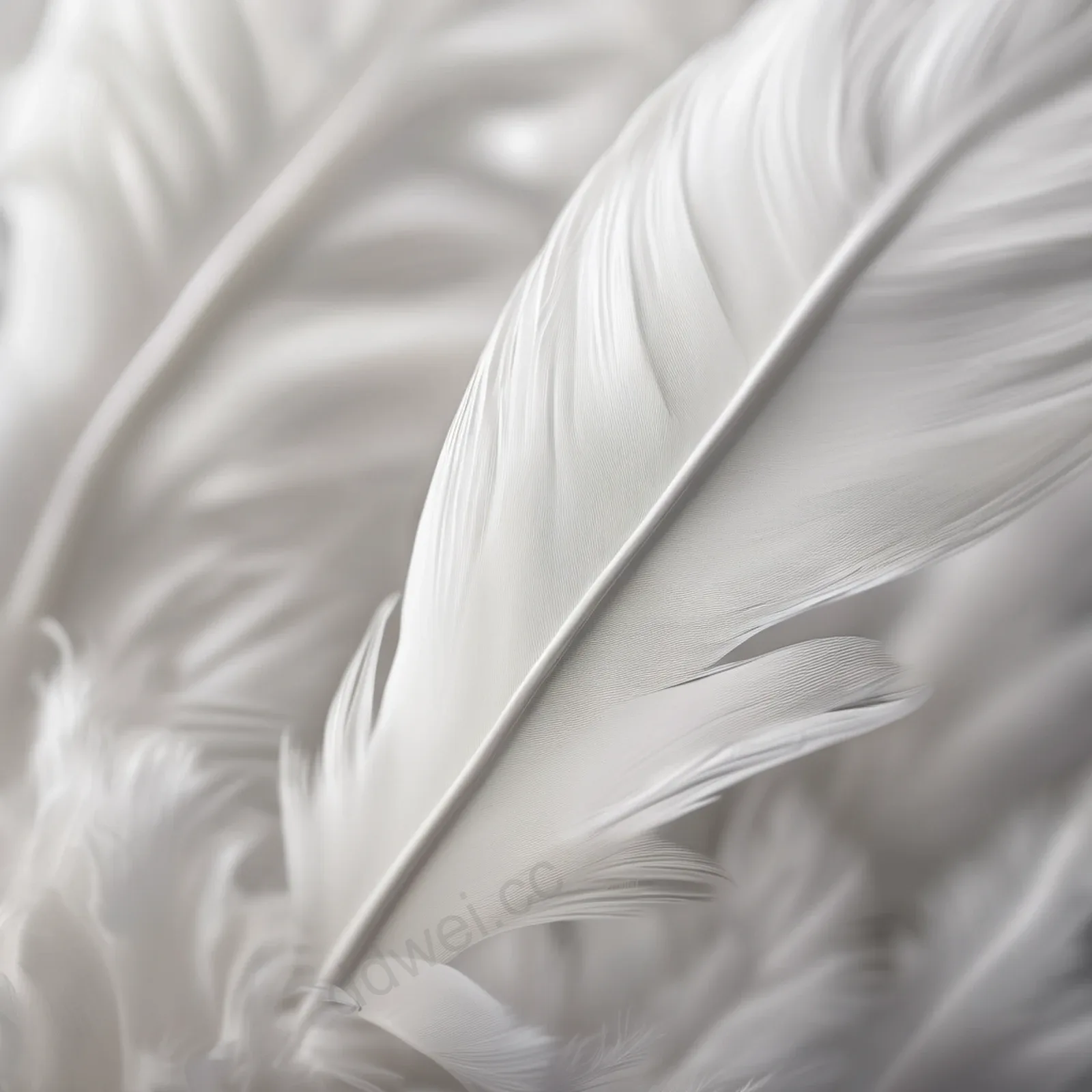 Pure White Feather Dreamy Soft Light Minimalist Background