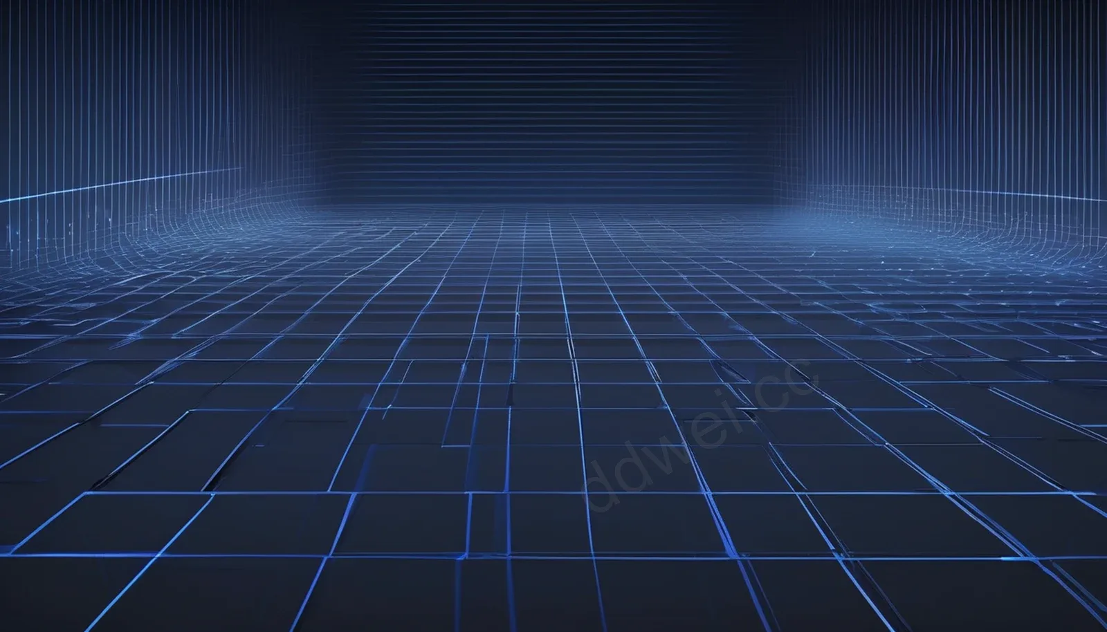 Dark Grey and Navy Blue Glowing Grid Tech Business Background
