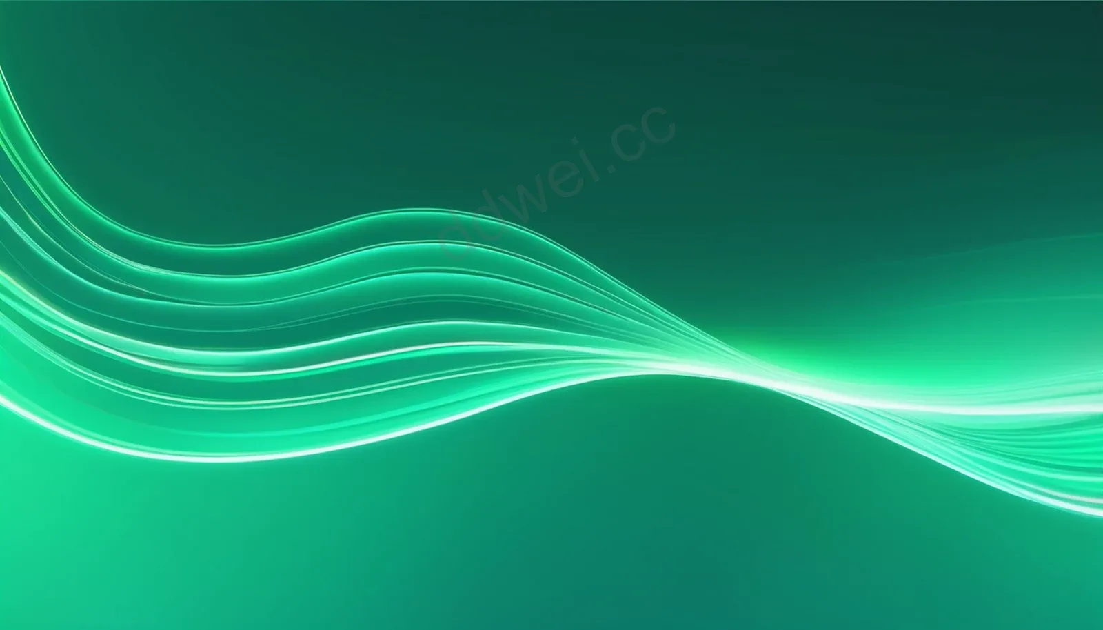 Teal Green Glowing Wave Lines Dynamic Business Background