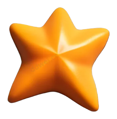 黄橙黏土质感星星三维图标