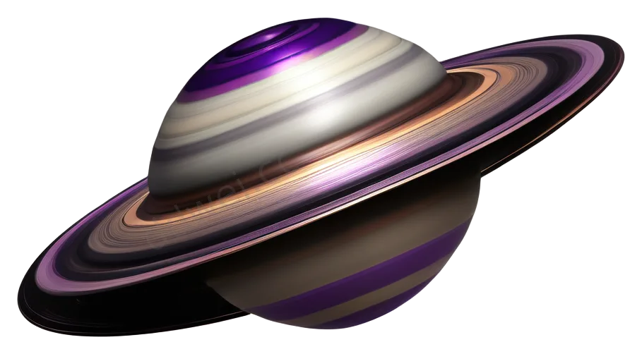 紫铜暗银金属土星图标