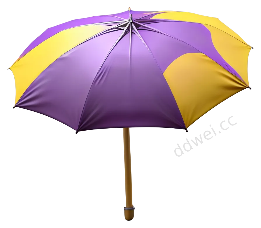 黏土香芋紫鹅黄雨伞3D图标