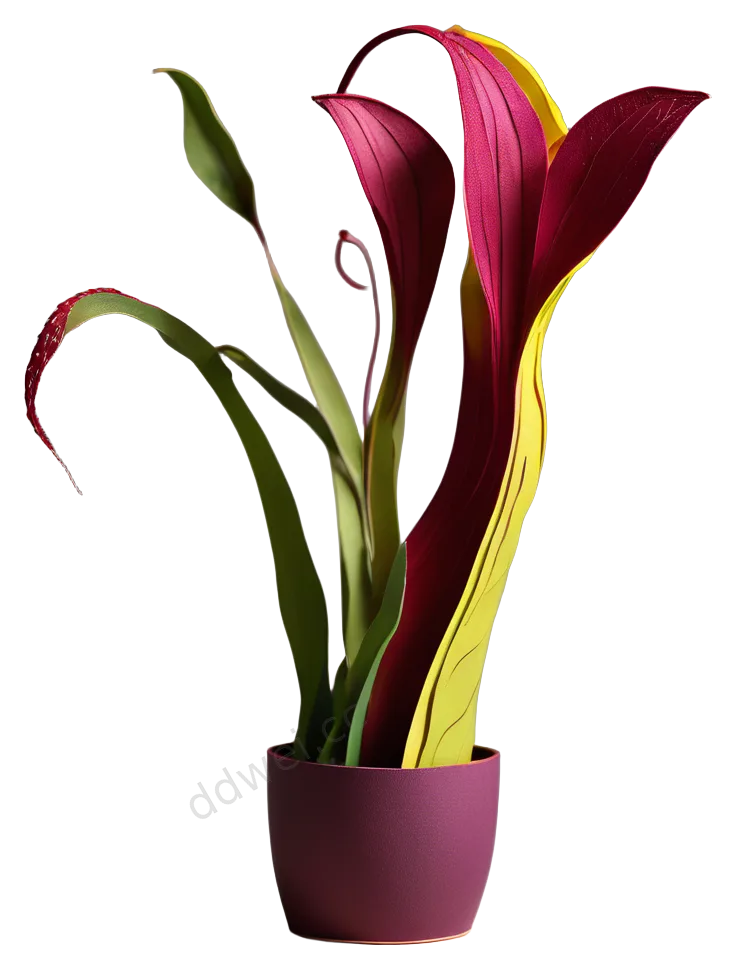 Paper Craft Purplish Red Pitcher Plant 3D Decoration Asset