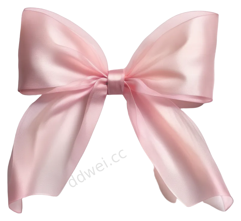 Pastel Pink Organza Ribbon Bow Decor Element