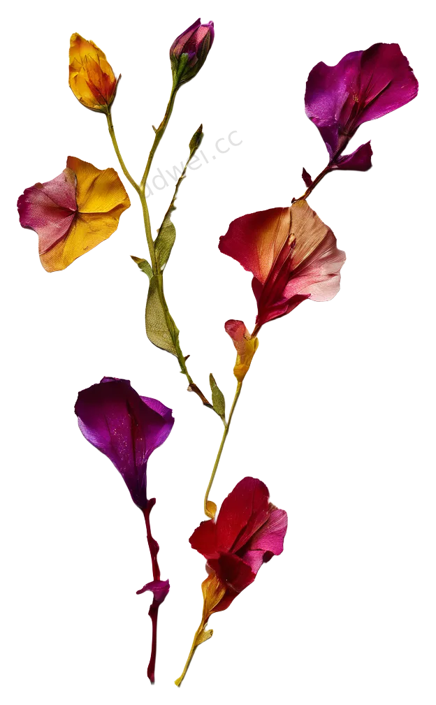 Multicolor Pressed Dried Petals Tape Strip