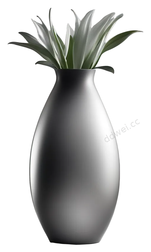 渐变灰磨砂玻璃花瓶透明背景