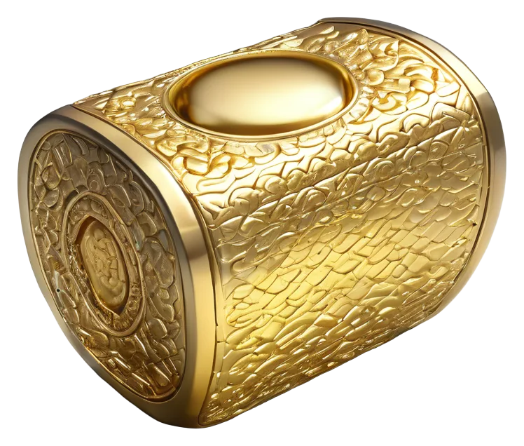 Polished Gold Yuanbao Ingot Fortune PNG