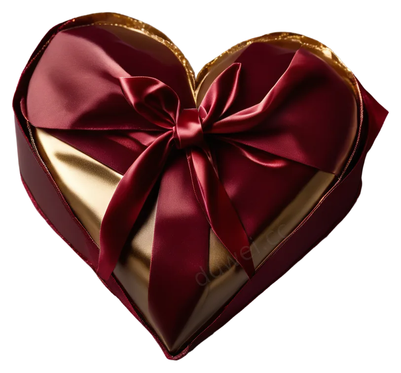 Deep Red Velvet Heart Chocolate Box
