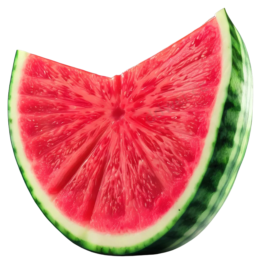 3D Cartoon Watermelon Slice Summer Fresh Asset