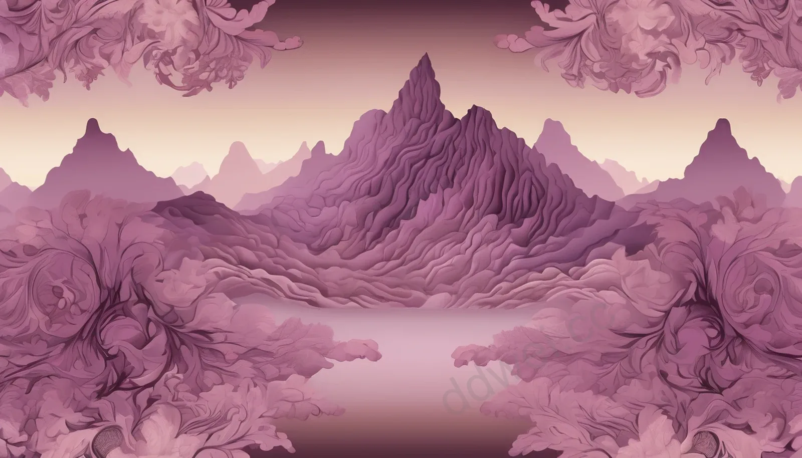 紫檀色绫罗水墨风幻灯片背景图