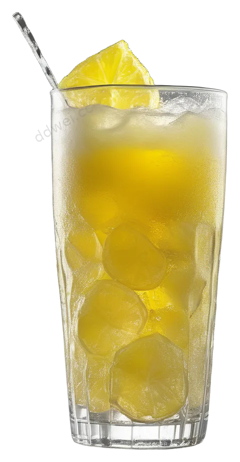 冰镇柠檬水玻璃杯透明背景素材