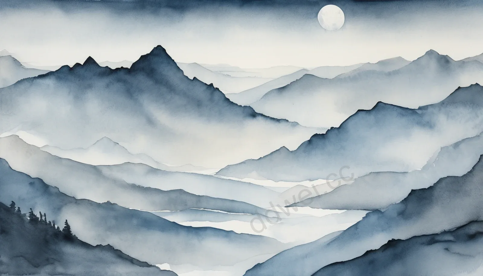 月白蜡染纸水墨风幻灯片背景图