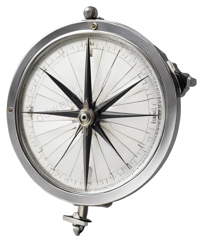 Silver Black Brushed Aluminum Drafting Compass Asset