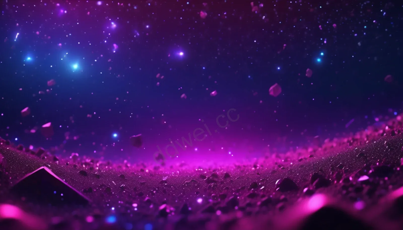 Deep Blue Purple Stardust Particle Tech PPT Background