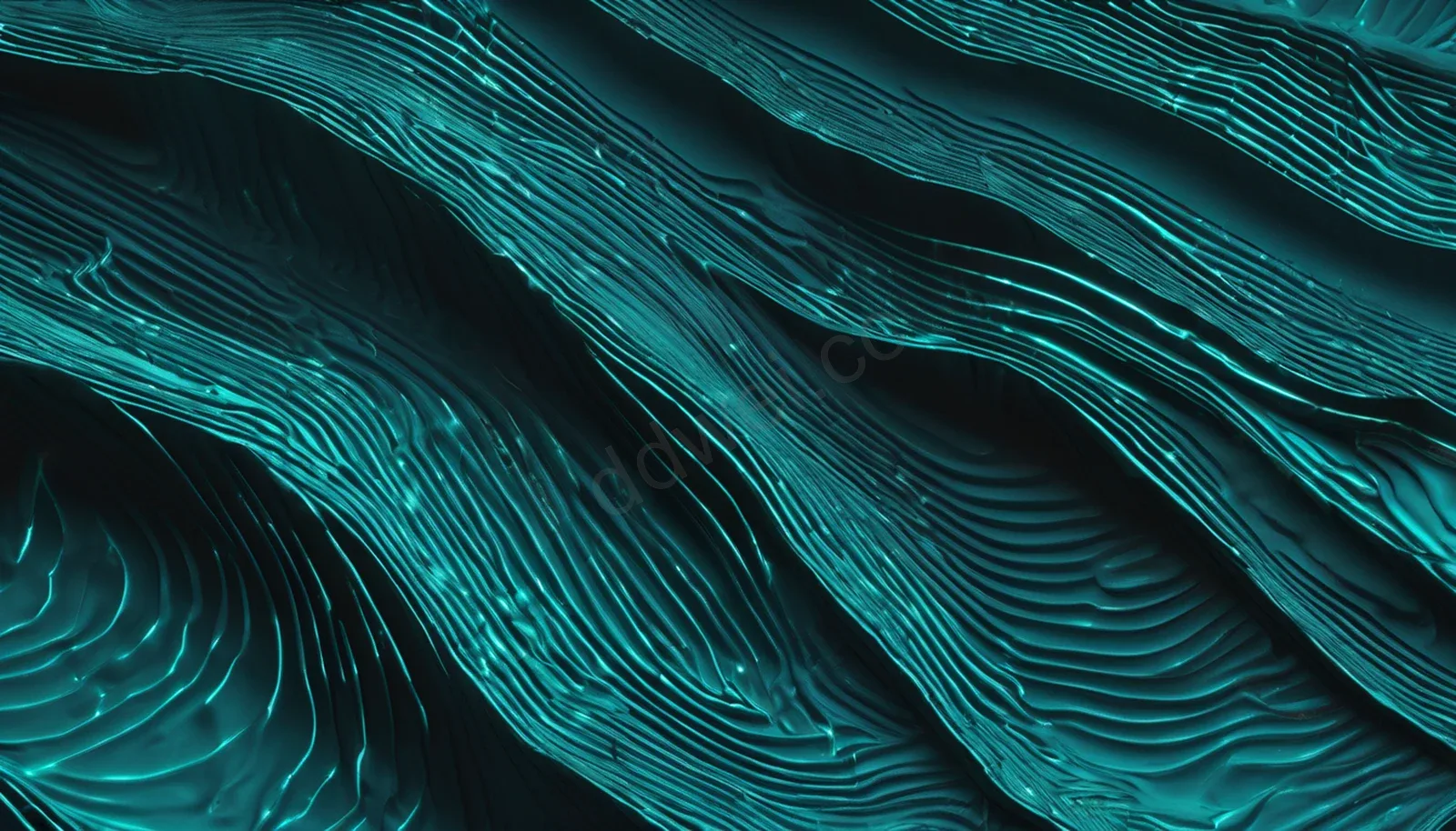 Dark Cyan Holographic Topographic Contour Tech Background