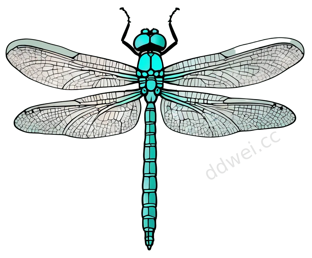 精致钢笔蜻蜓悬停插画素材
