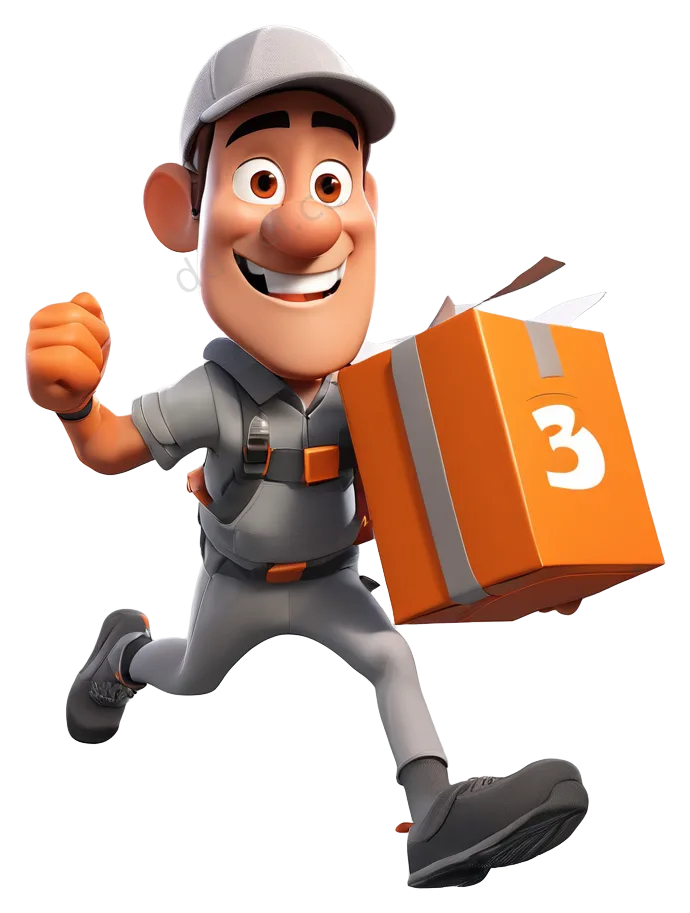 Orange Gray Pixar Courier Transparent PNG