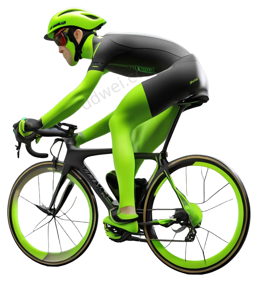 Neon Green & Black Pixar Cyclist PNG