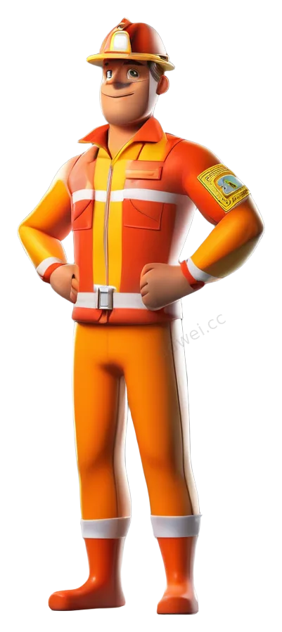 Bright Orange & Yellow Lifeguard PNG
