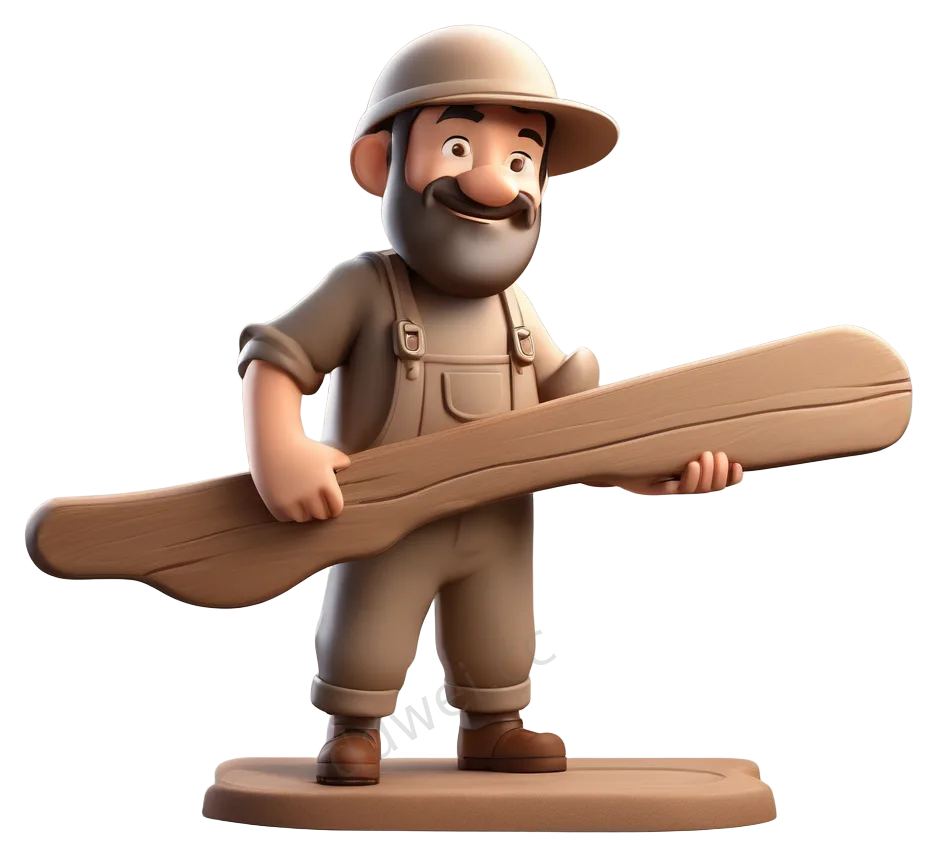 Warm Brown & Beige Clay Carpenter PNG