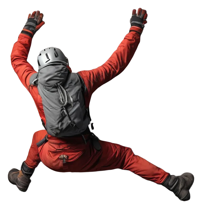 Red & Charcoal Clay Rock Climber PNG