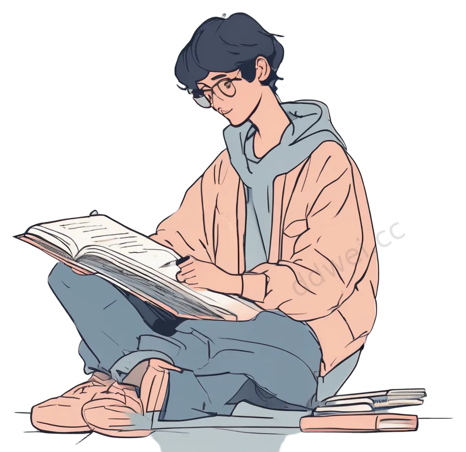 Relaxed Flat Style Teenager Sketching Painting Illustration