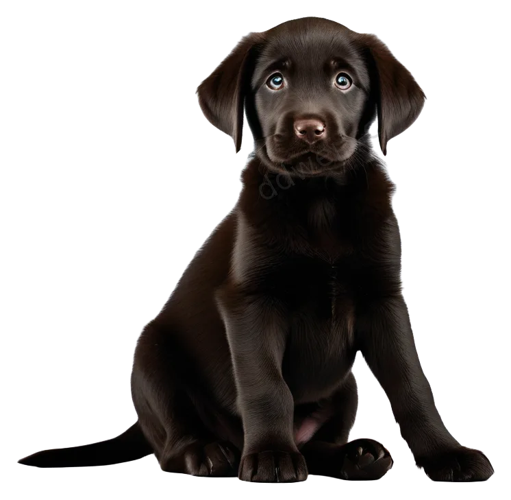 乌黑拉布拉多幼犬坐姿PNG