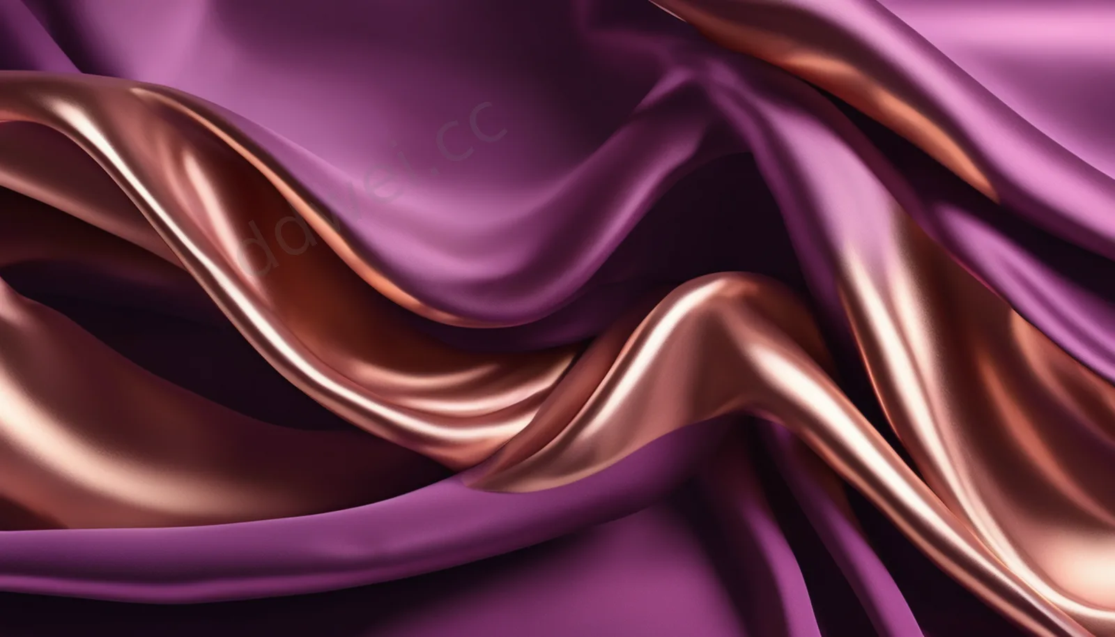 Deep Purple and Rose Gold Flowing Silk Light Effect Luxurious Background