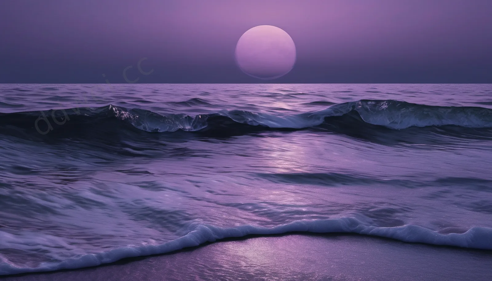 Purple Grey Twilight Deep Ocean Moonlight Background