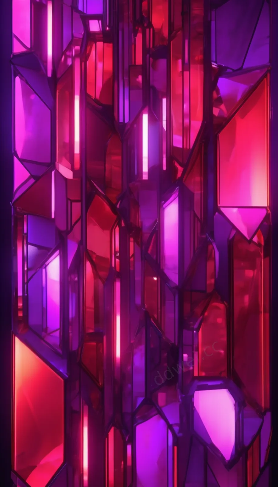 Cyberpunk Purple Red Glowing Glass Fragmented Poster Background
