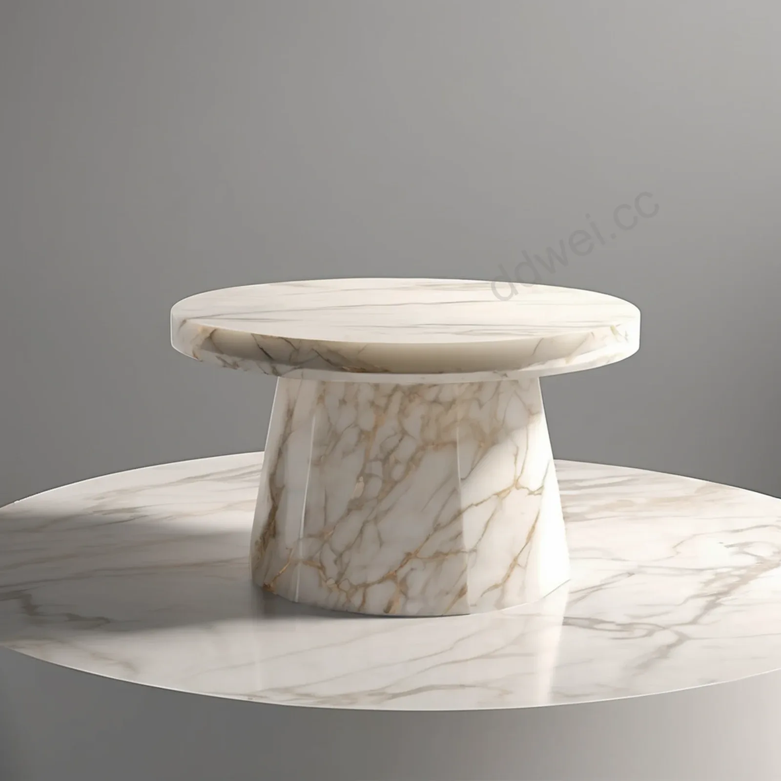Pure White Marble Round Stand High-end Jewelry Accessories Display Background