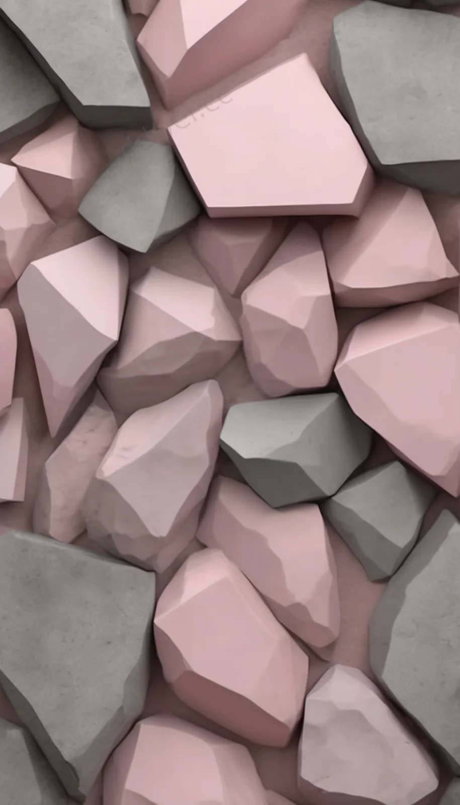Morandi Grey Pink Rough Stone Polygonal Poster Background