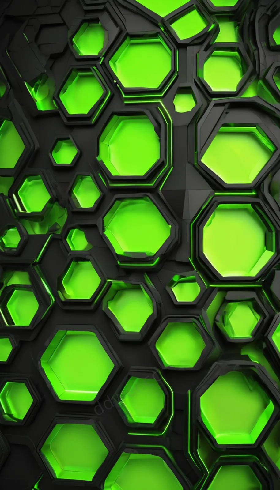 Neon Green Black Carbon Fiber Hexagonal Tech Poster Background