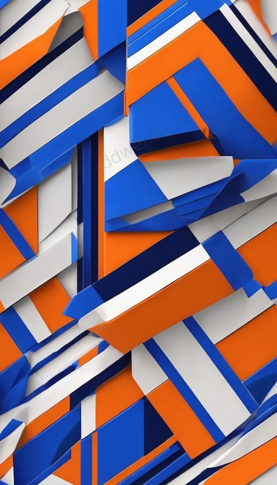 Blue Orange Memphis Geometric Pop Art Poster Background