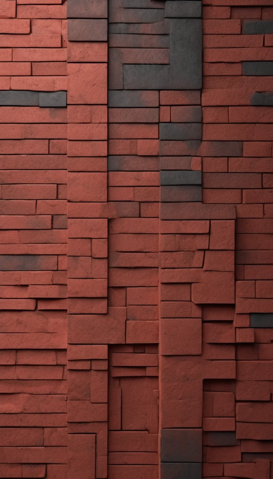Brick Red Dark Gray Rough Clay Stepped Artistic Background