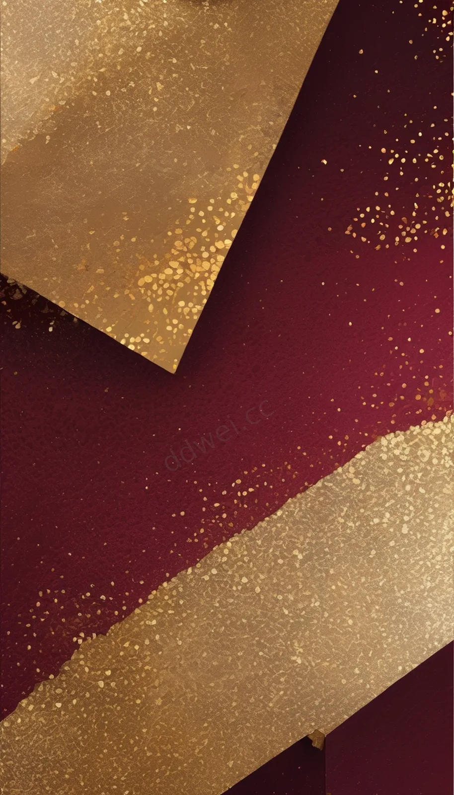 Burgundy Gold Leaf Sandstone Texture Split Vertical Poster Background