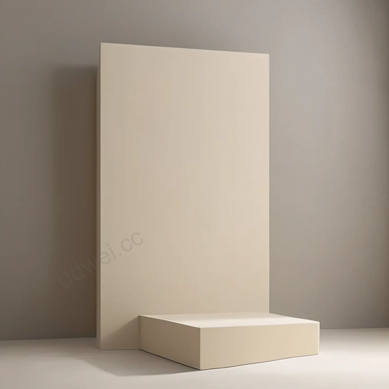 暖灰奶油肌理石膏方台艺术感展示背景