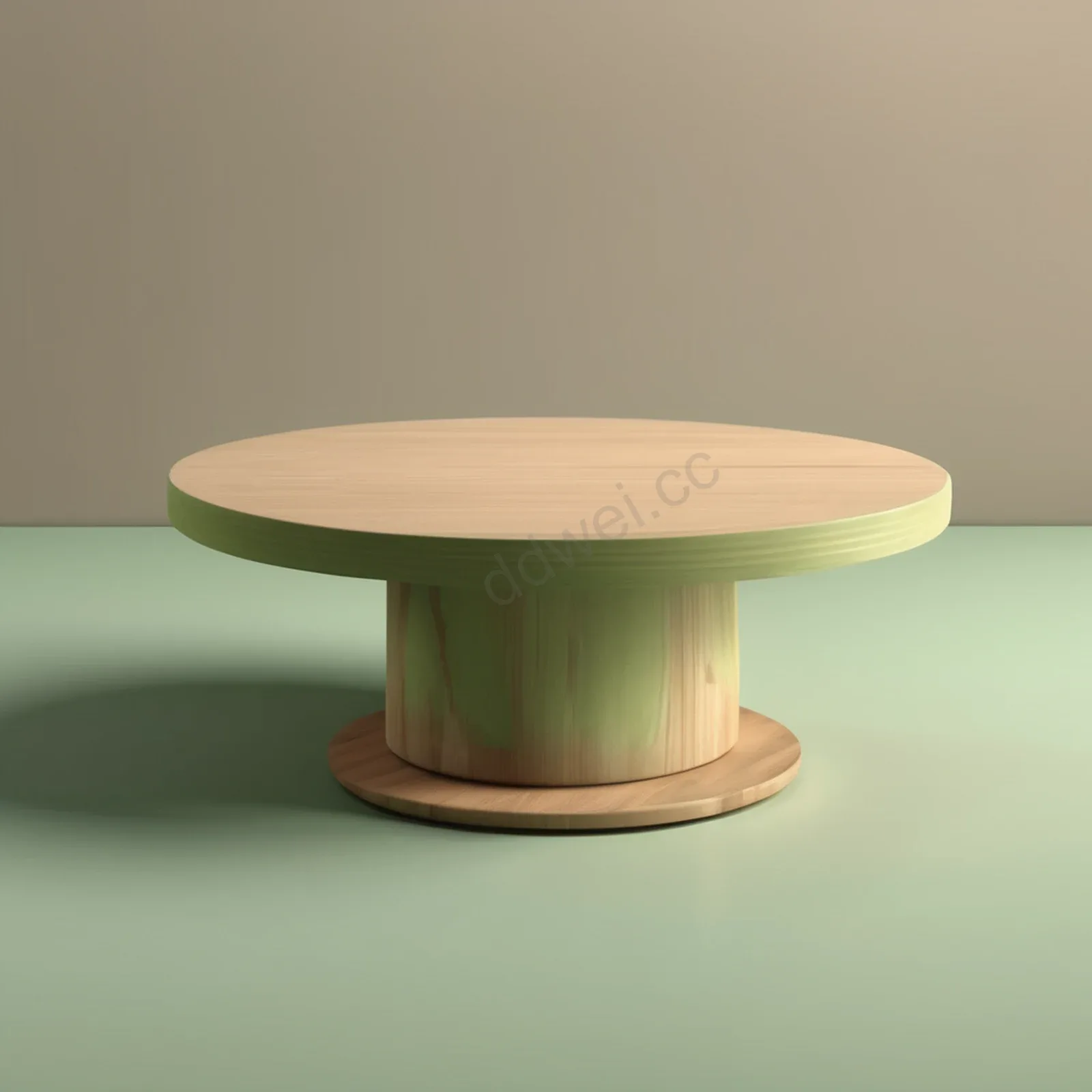 Morandi Green Maple Wood Round Stand Natural Fresh Product Display Podium