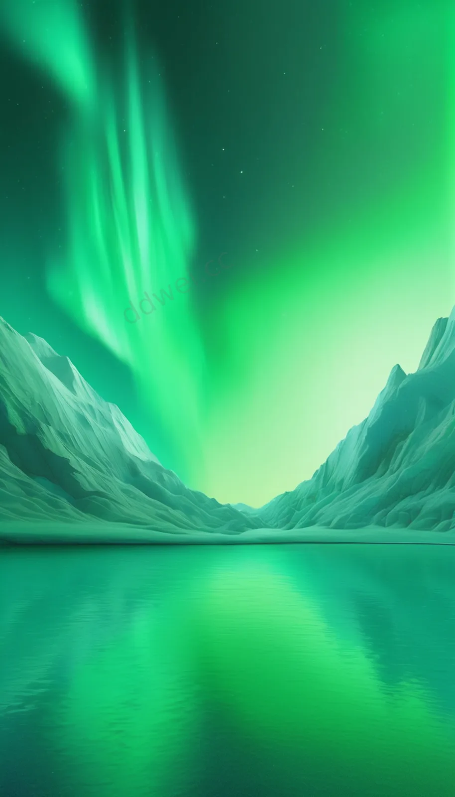 Emerald Green Frosted Glass Northern Lights Minimalist Wallpaper