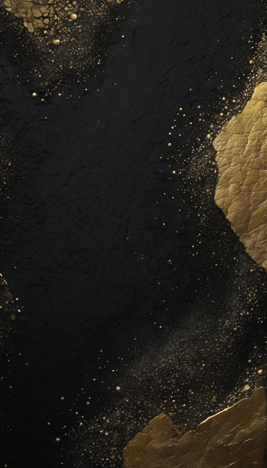 Black and Metallic Gold Micro Rock Dark Moody Minimalist Wallpaper