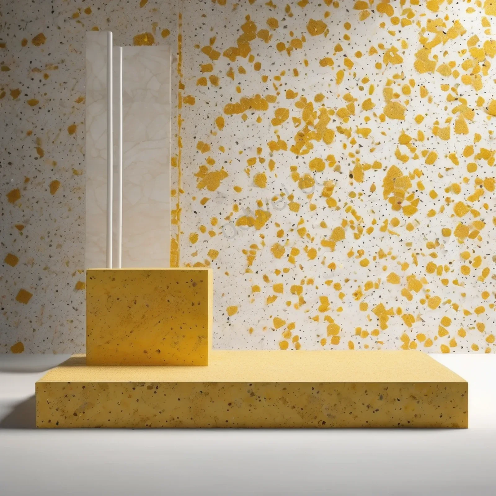 Morandi Yellow Terrazzo Square Stand Vibrant Product Display Background