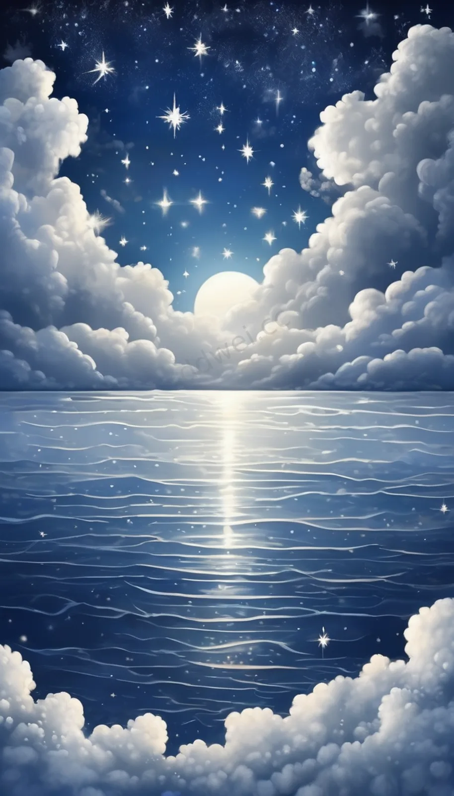 Midnight Blue Frosted Glass Starry Sky Phone Wallpaper