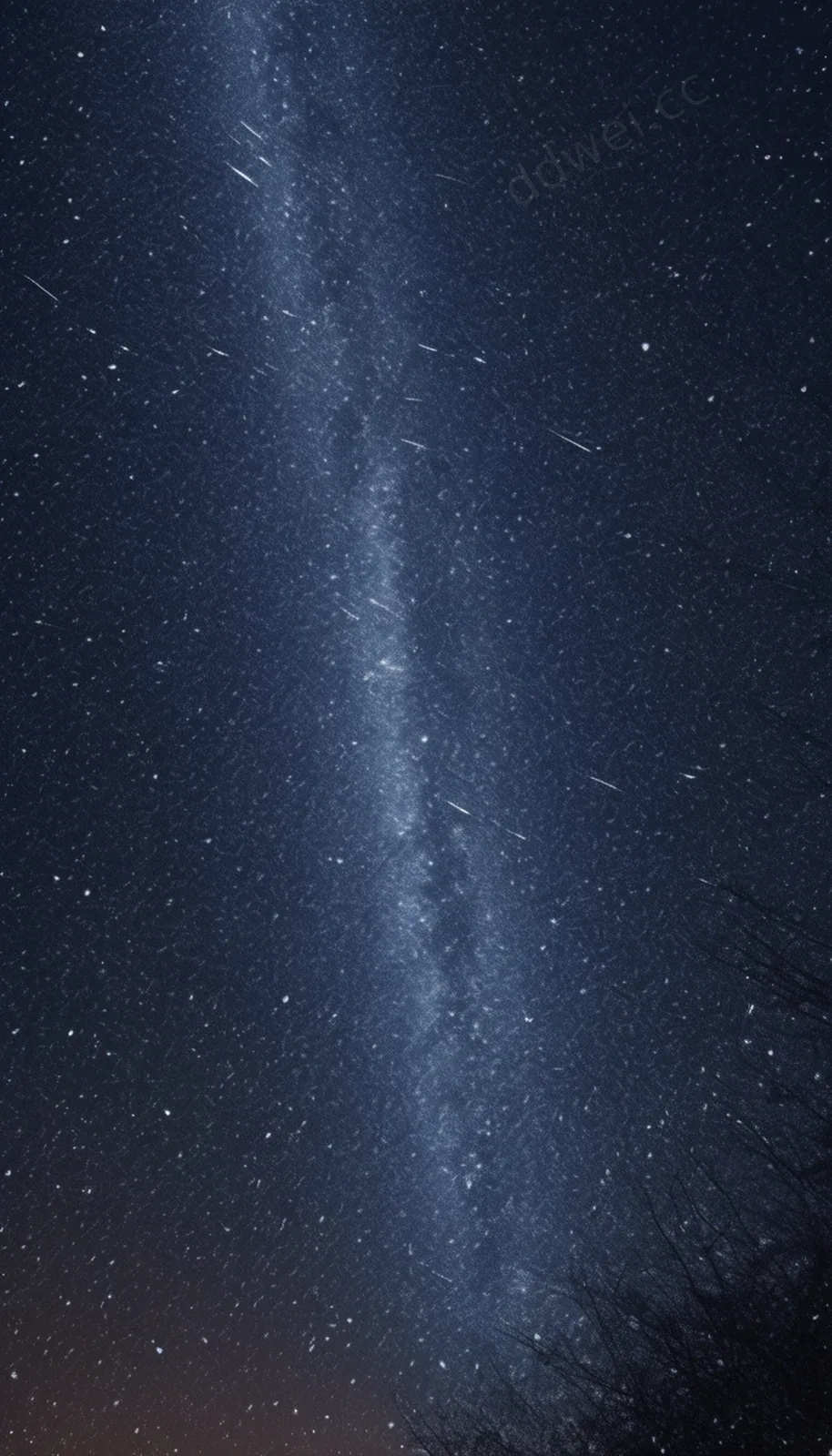 藏青亮银绒布质感流星雨手机壁纸