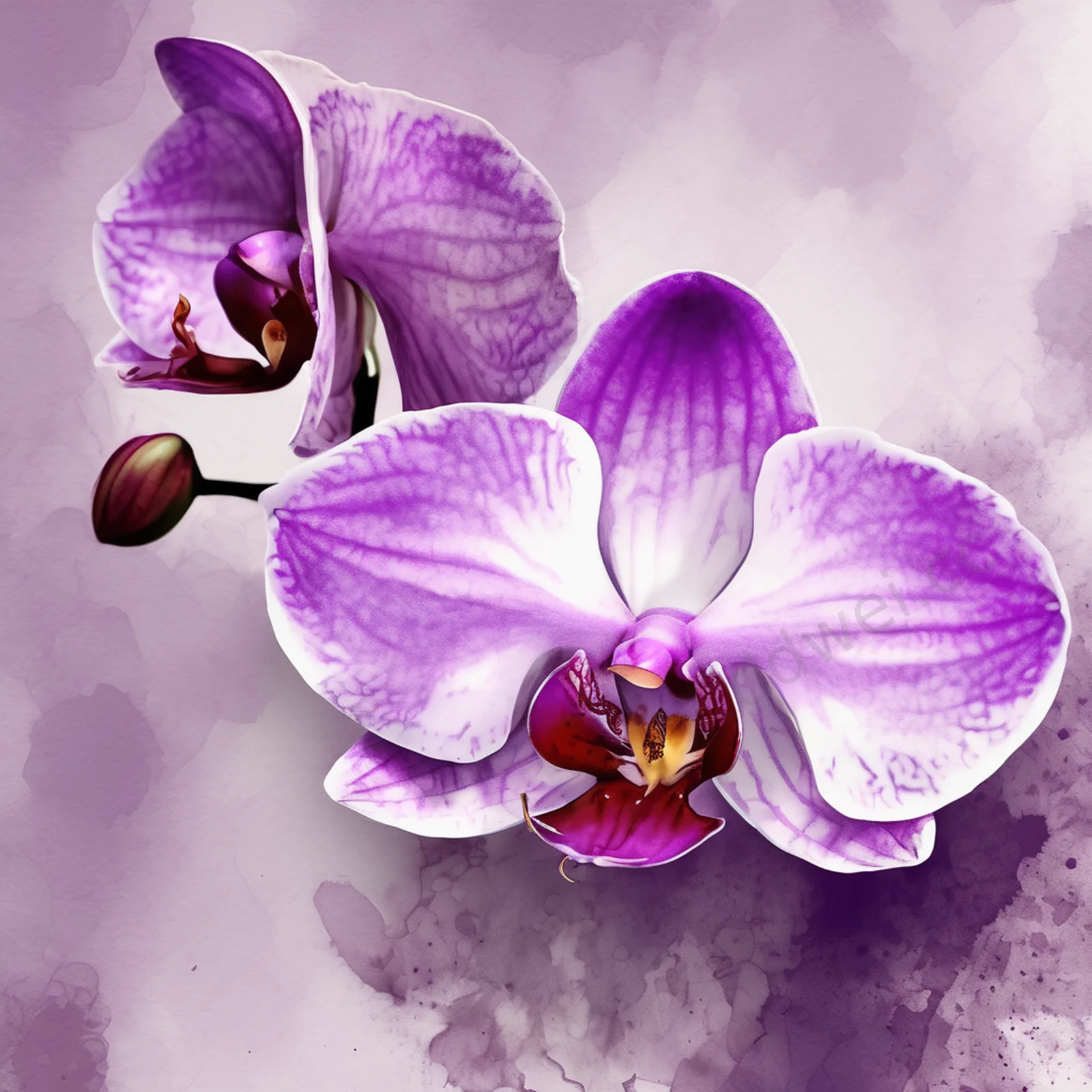 Purple Ink Orchid Edge Poetic Oriental Background
