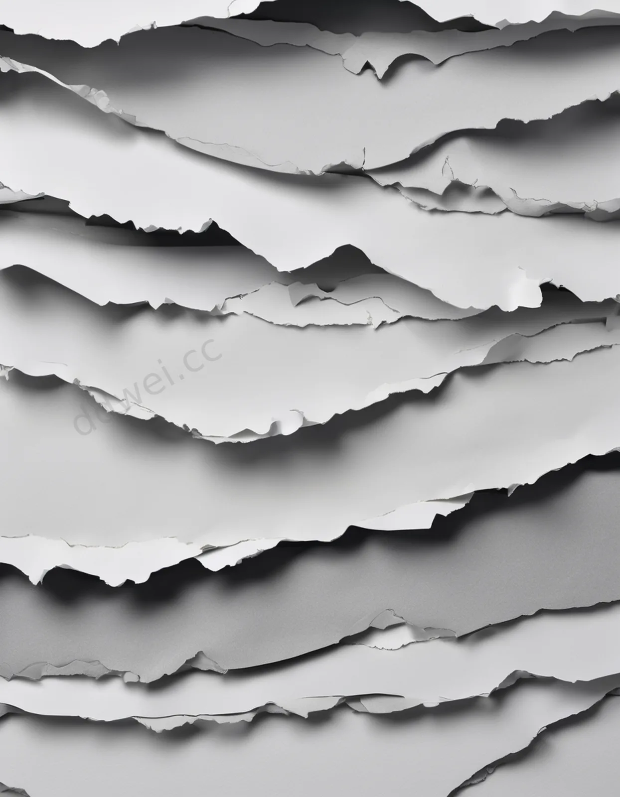 Minimalist Clean White and Light Gray Layered Torn Paper Background