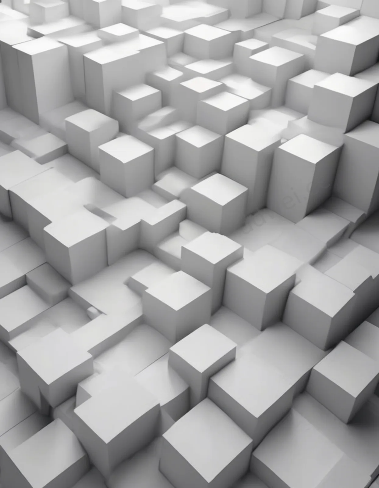 Pure White and Light Gray Minimalist Geometric Concrete Background