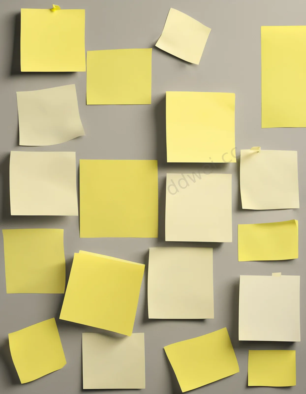 Pale Yellow Sticky Notes Layered Collage Background