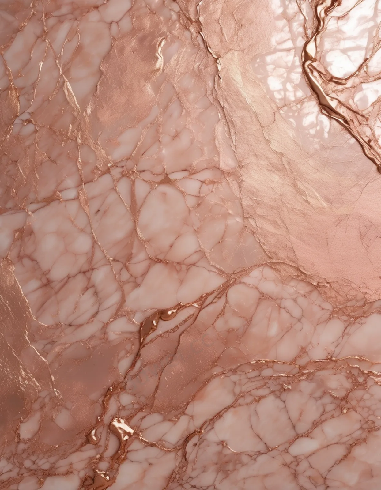 Rose Gold Foil Dotted Marble Texture Background