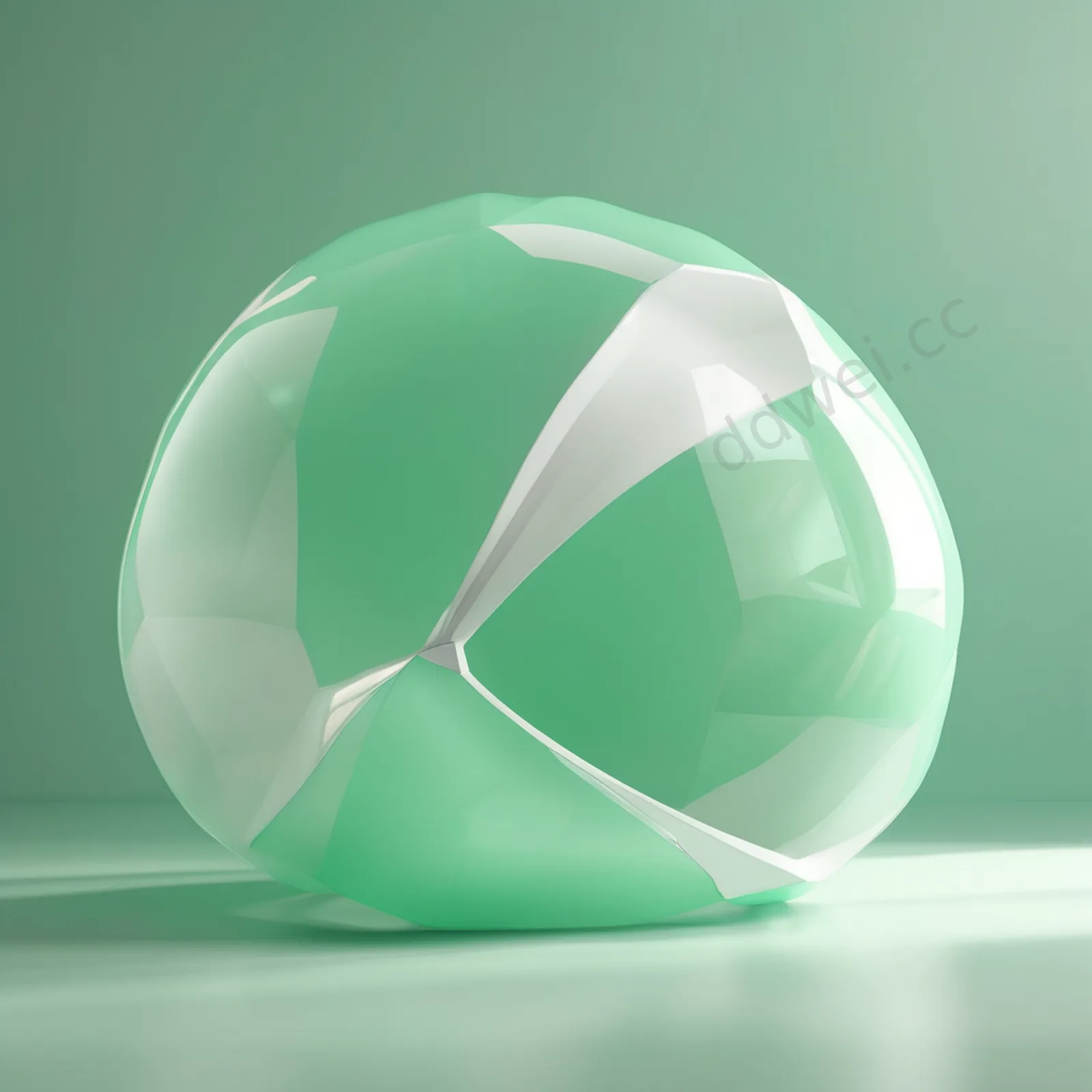 Fresh Mint Green Translucent Glass Inflatable Minimalist Background