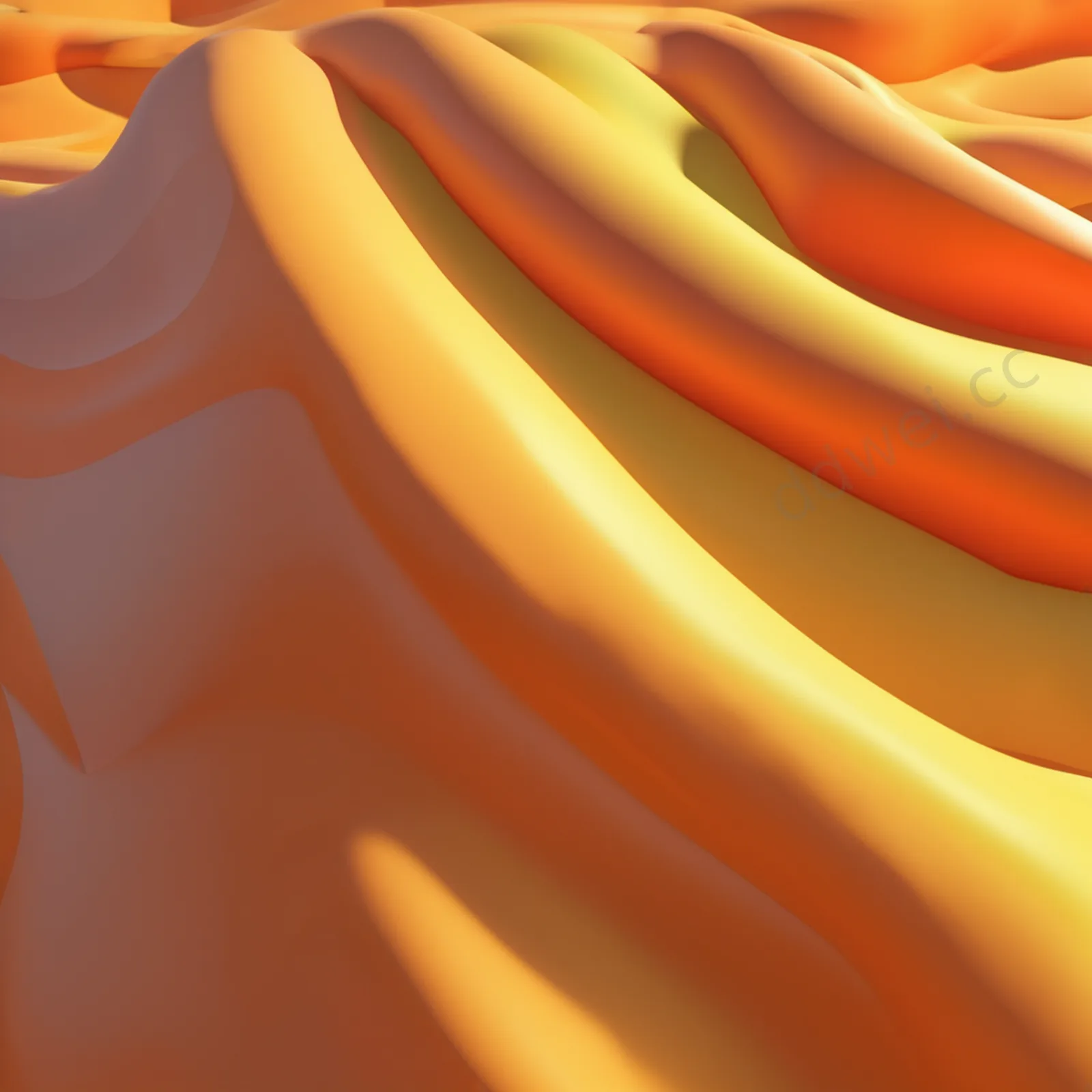 Warm Sunset Orange Fluid Inflatable Minimalist Background